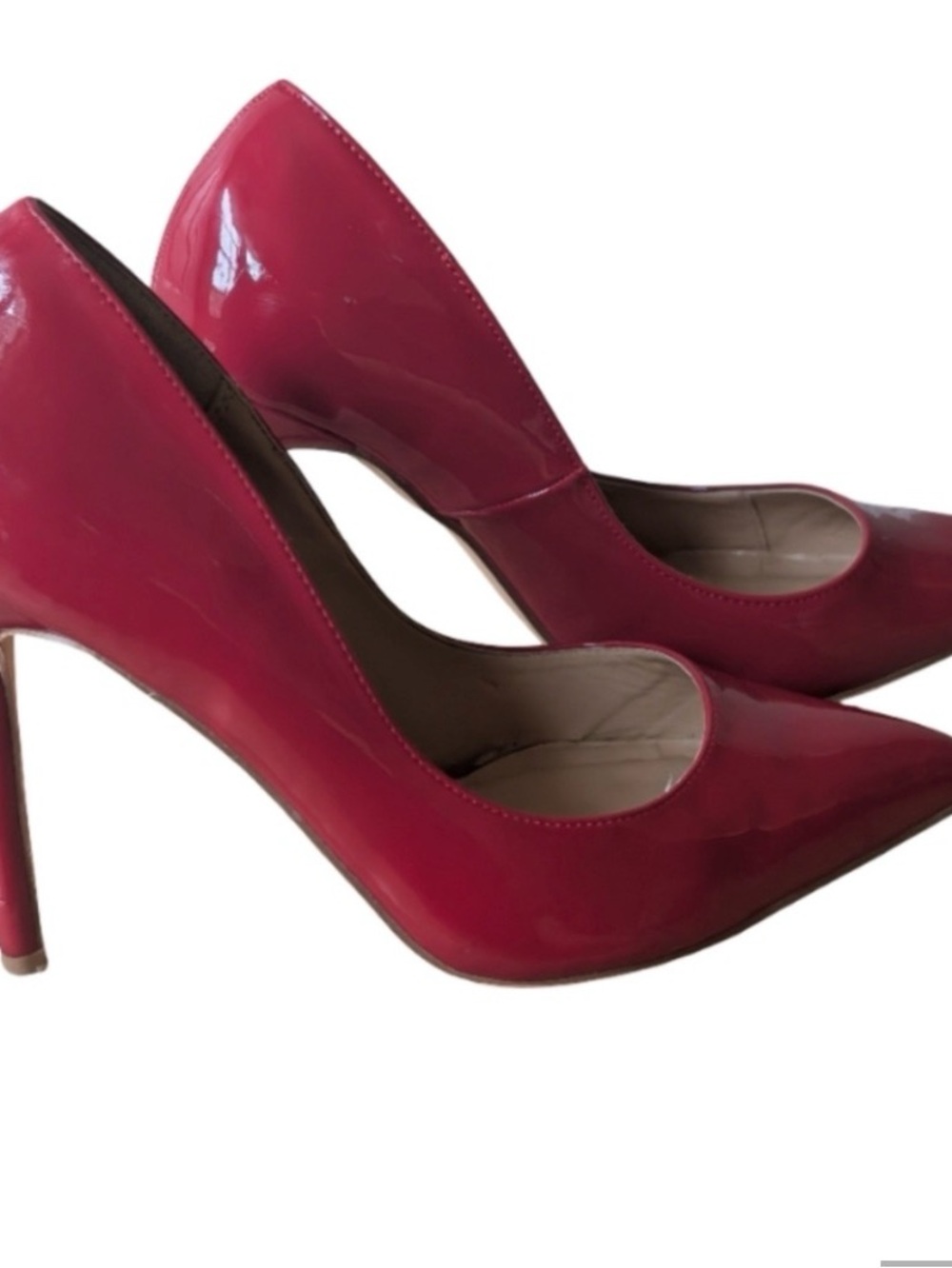 Steve Madden ALTISHA Pointed Toe Pumps Size 8 Red Patent Leather Stiletto Heels